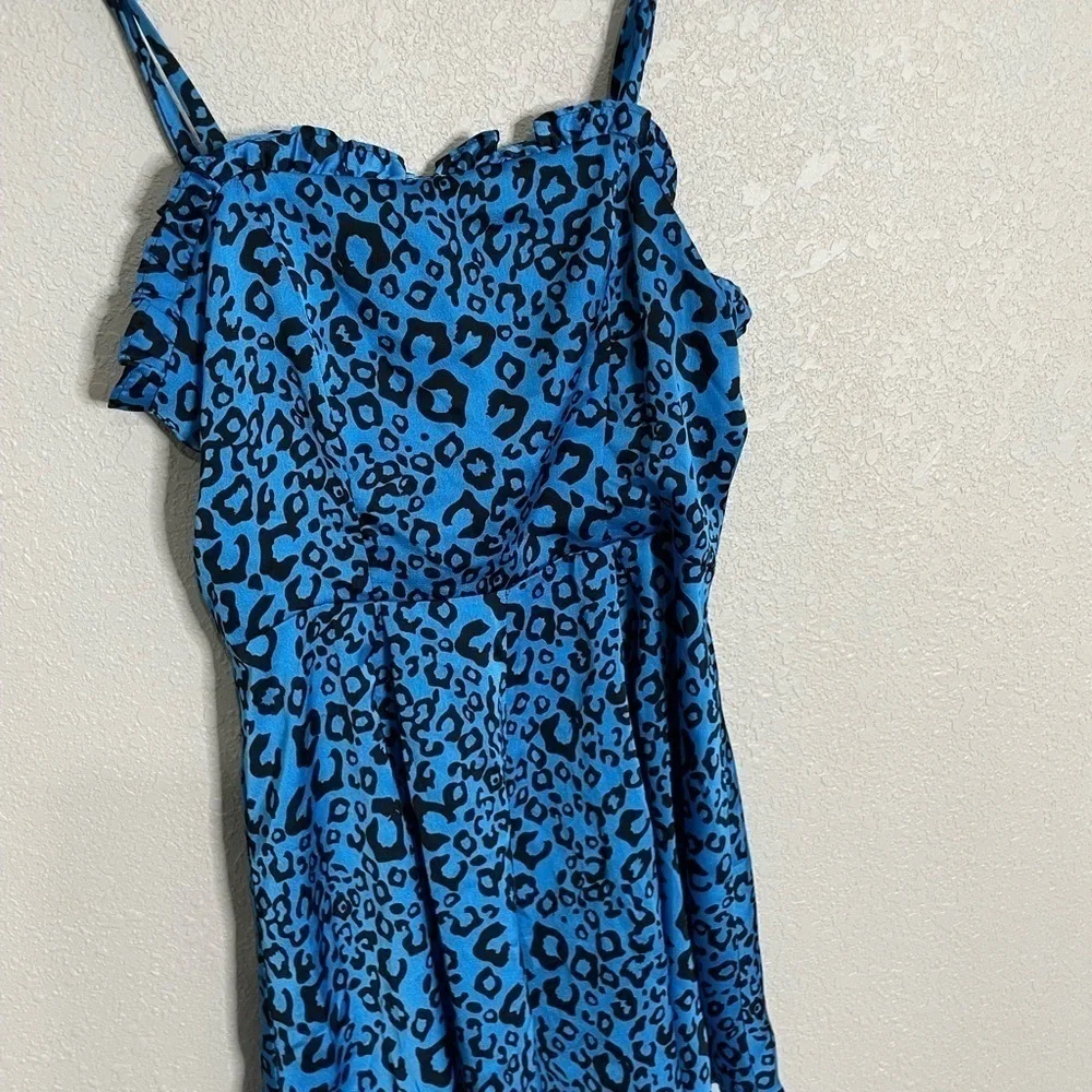 Aqua Blue Animal Print Romper XS